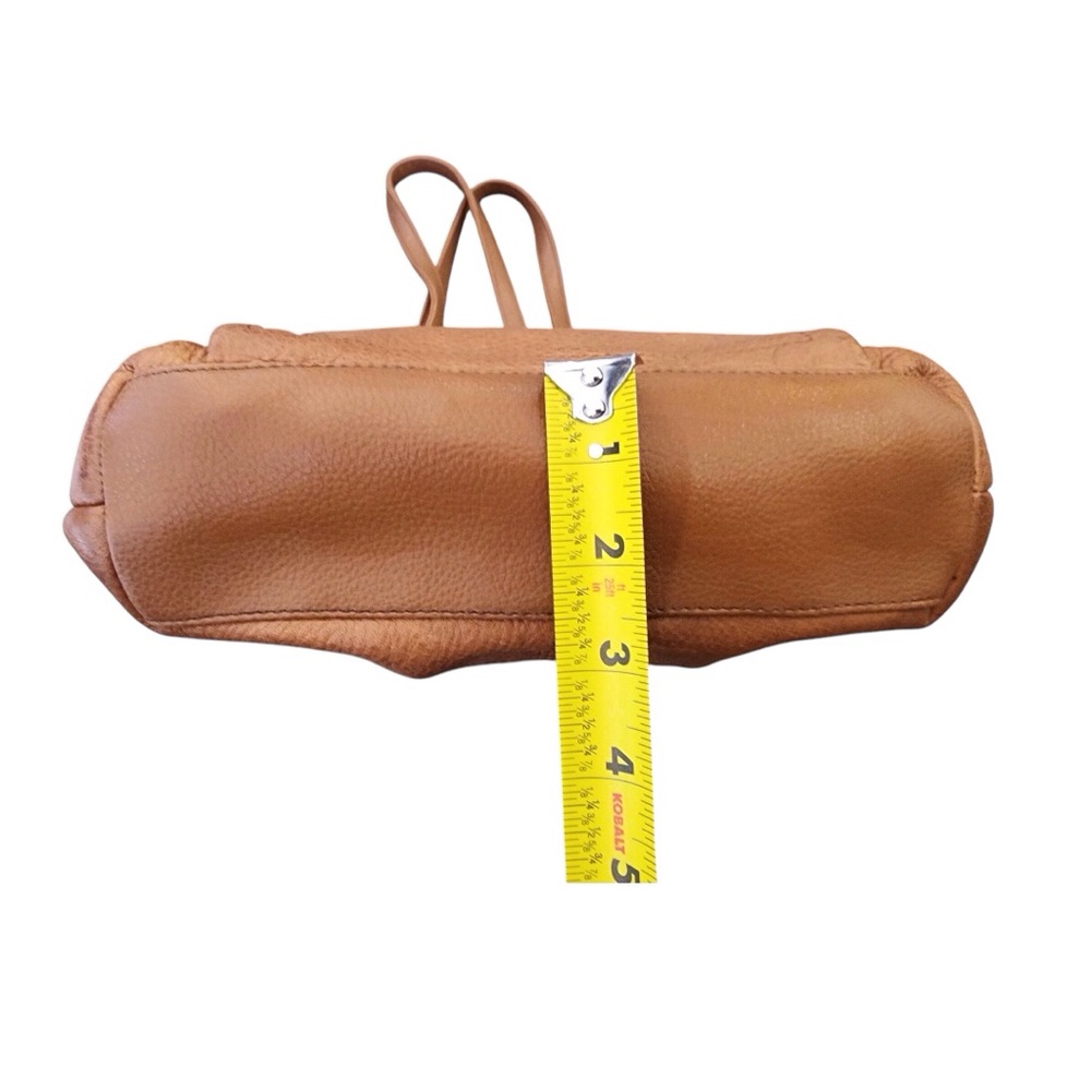 EVAN PICONE Vintage Brown Leather Handbag Purse - Ladies Camel Clr Shoulder Bag - Picture 10 of 16